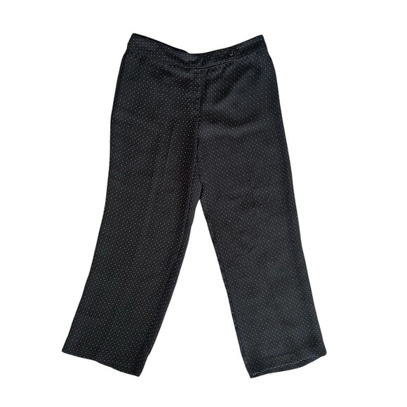Sag Harbor Dress Pants Womens 14P Black Micro Dot Straight Leg Slacks - Picture 4 of 7